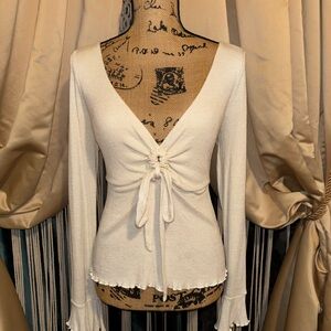 ❄️FREE PEOPLE ❄️IVORY&GOLD TRUMPET CUFF TOP